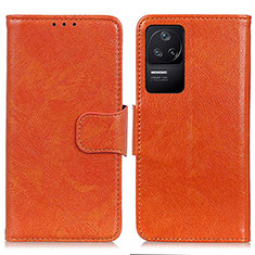 Handytasche Stand Schutzhülle Flip Leder Hülle N05P für Xiaomi Poco F4 5G Orange