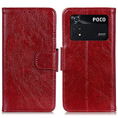 Handytasche Stand Schutzhülle Flip Leder Hülle N05P für Xiaomi Poco M4 Pro 4G Rot