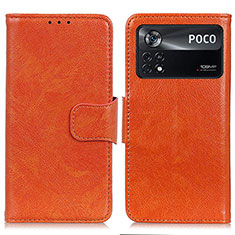 Handytasche Stand Schutzhülle Flip Leder Hülle N05P für Xiaomi Poco X4 Pro 5G Orange