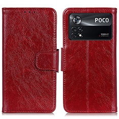 Handytasche Stand Schutzhülle Flip Leder Hülle N05P für Xiaomi Poco X4 Pro 5G Rot