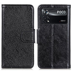 Handytasche Stand Schutzhülle Flip Leder Hülle N05P für Xiaomi Poco X4 Pro 5G Schwarz