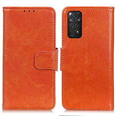 Handytasche Stand Schutzhülle Flip Leder Hülle N05P für Xiaomi Redmi Note 11 4G (2022) Orange