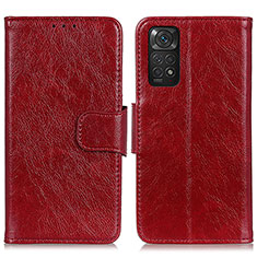 Handytasche Stand Schutzhülle Flip Leder Hülle N05P für Xiaomi Redmi Note 11 4G (2022) Rot