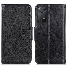 Handytasche Stand Schutzhülle Flip Leder Hülle N05P für Xiaomi Redmi Note 11 Pro 4G Schwarz