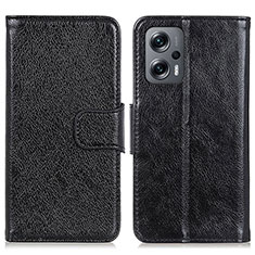 Handytasche Stand Schutzhülle Flip Leder Hülle N05P für Xiaomi Redmi Note 11T Pro+ Plus 5G Schwarz