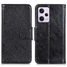 Handytasche Stand Schutzhülle Flip Leder Hülle N05P für Xiaomi Redmi Note 12 Pro+ Plus 5G Schwarz