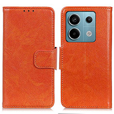 Handytasche Stand Schutzhülle Flip Leder Hülle N05P für Xiaomi Redmi Note 13 Pro 5G Orange