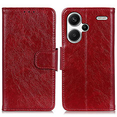 Handytasche Stand Schutzhülle Flip Leder Hülle N05P für Xiaomi Redmi Note 13 Pro+ Plus 5G Rot