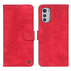 Handytasche Stand Schutzhülle Flip Leder Hülle N06P für Motorola Moto E32 Rot