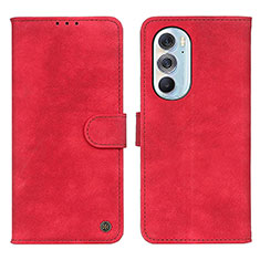 Handytasche Stand Schutzhülle Flip Leder Hülle N06P für Motorola Moto Edge 30 Pro 5G Rot