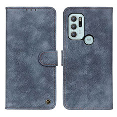 Handytasche Stand Schutzhülle Flip Leder Hülle N06P für Motorola Moto G60s Blau