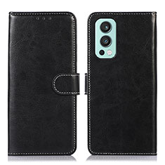 Handytasche Stand Schutzhülle Flip Leder Hülle N06P für OnePlus Nord 2 5G Schwarz