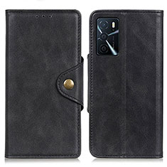 Handytasche Stand Schutzhülle Flip Leder Hülle N06P für Oppo A16 Schwarz