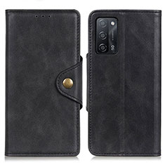 Handytasche Stand Schutzhülle Flip Leder Hülle N06P für Oppo A53s 5G Schwarz