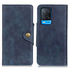 Handytasche Stand Schutzhülle Flip Leder Hülle N06P für Oppo A54 4G Blau