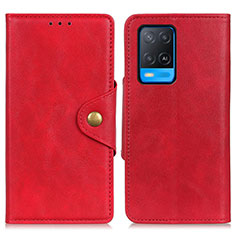 Handytasche Stand Schutzhülle Flip Leder Hülle N06P für Oppo A54 4G Rot