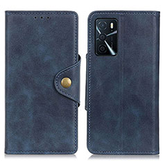 Handytasche Stand Schutzhülle Flip Leder Hülle N06P für Oppo A54s Blau