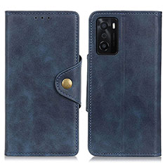 Handytasche Stand Schutzhülle Flip Leder Hülle N06P für Oppo A55S 5G Blau