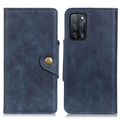 Handytasche Stand Schutzhülle Flip Leder Hülle N06P für Oppo A56 5G Blau