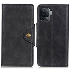 Handytasche Stand Schutzhülle Flip Leder Hülle N06P für Oppo A94 4G Schwarz