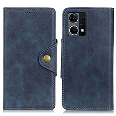 Handytasche Stand Schutzhülle Flip Leder Hülle N06P für Oppo F21 Pro 4G Blau