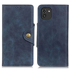 Handytasche Stand Schutzhülle Flip Leder Hülle N06P für Samsung Galaxy A03 Blau