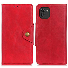 Handytasche Stand Schutzhülle Flip Leder Hülle N06P für Samsung Galaxy A03 Rot