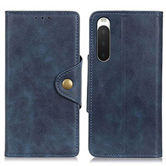 Handytasche Stand Schutzhülle Flip Leder Hülle N06P für Sony Xperia 10 IV Blau