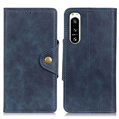 Handytasche Stand Schutzhülle Flip Leder Hülle N06P für Sony Xperia 5 IV Blau