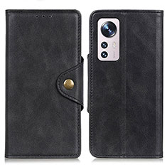 Handytasche Stand Schutzhülle Flip Leder Hülle N06P für Xiaomi Mi 12 Pro 5G Schwarz