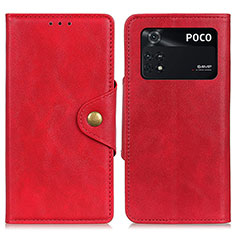 Handytasche Stand Schutzhülle Flip Leder Hülle N06P für Xiaomi Poco M4 Pro 4G Rot