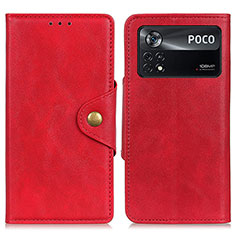 Handytasche Stand Schutzhülle Flip Leder Hülle N06P für Xiaomi Poco X4 Pro 5G Rot