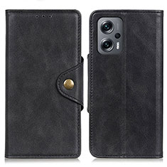 Handytasche Stand Schutzhülle Flip Leder Hülle N06P für Xiaomi Redmi Note 12 Turbo 5G Schwarz