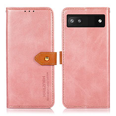 Handytasche Stand Schutzhülle Flip Leder Hülle N07P für Google Pixel 7a 5G Rosa