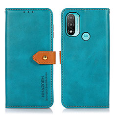 Handytasche Stand Schutzhülle Flip Leder Hülle N07P für Motorola Moto E20 Cyan