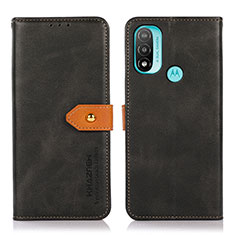 Handytasche Stand Schutzhülle Flip Leder Hülle N07P für Motorola Moto E30 Schwarz