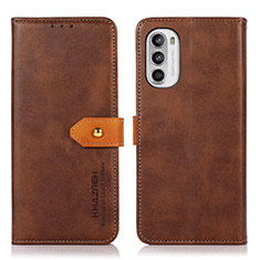 Handytasche Stand Schutzhülle Flip Leder Hülle N07P für Motorola Moto Edge (2022) 5G Braun