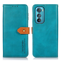 Handytasche Stand Schutzhülle Flip Leder Hülle N07P für Motorola Moto Edge 30 5G Cyan