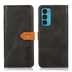 Handytasche Stand Schutzhülle Flip Leder Hülle N07P für Motorola Moto Edge Lite 5G Schwarz