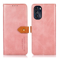 Handytasche Stand Schutzhülle Flip Leder Hülle N07P für Motorola Moto G 5G (2022) Rosa