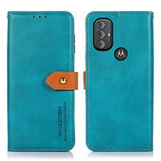 Handytasche Stand Schutzhülle Flip Leder Hülle N07P für Motorola Moto G Play Gen 2 Cyan