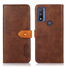 Handytasche Stand Schutzhülle Flip Leder Hülle N07P für Motorola Moto G Pure Braun