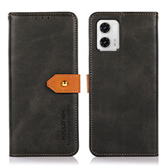 Handytasche Stand Schutzhülle Flip Leder Hülle N07P für Motorola Moto G73 5G Schwarz