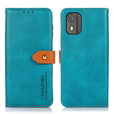 Handytasche Stand Schutzhülle Flip Leder Hülle N07P für Nokia C02 Cyan