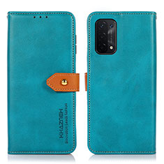 Handytasche Stand Schutzhülle Flip Leder Hülle N07P für Oppo A54 5G Cyan