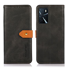 Handytasche Stand Schutzhülle Flip Leder Hülle N07P für Oppo A54s Schwarz