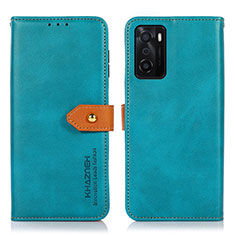 Handytasche Stand Schutzhülle Flip Leder Hülle N07P für Oppo A55S 5G Cyan