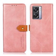 Handytasche Stand Schutzhülle Flip Leder Hülle N07P für Oppo A57 5G Rosa