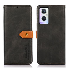 Handytasche Stand Schutzhülle Flip Leder Hülle N07P für Oppo A96 5G Schwarz