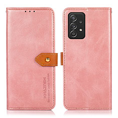 Handytasche Stand Schutzhülle Flip Leder Hülle N07P für Samsung Galaxy A52 4G Rosa